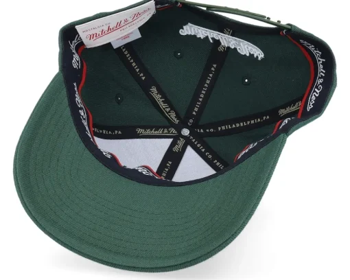 Adjustable-Mitchell & Ness Pinscript Dark Green/White Adjustable -