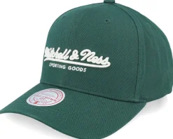 Adjustable-Mitchell & Ness Pinscript Green/Cream Pro Crown Green Adjustable -