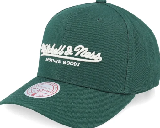 Adjustable-Mitchell & Ness Pinscript Green/Cream Pro Crown Green Adjustable -