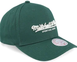 Adjustable-Mitchell & Ness Pinscript Green/Cream Pro Crown Green Adjustable -