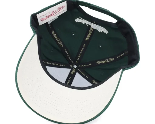 Adjustable-Mitchell & Ness Pinscript Green/Cream Pro Crown Green Adjustable -