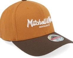 Adjustable-Mitchell & Ness Pinscript Two Tone Brown Classic Red Own Brand Tan/Brown Adjustable -