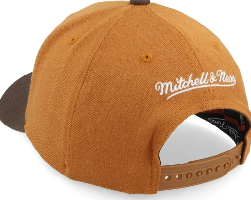 Adjustable-Mitchell & Ness Pinscript Two Tone Brown Classic Red Own Brand Tan/Brown Adjustable -