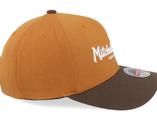 Adjustable-Mitchell & Ness Pinscript Two Tone Brown Classic Red Own Brand Tan/Brown Adjustable -