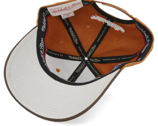 Adjustable-Mitchell & Ness Pinscript Two Tone Brown Classic Red Own Brand Tan/Brown Adjustable -