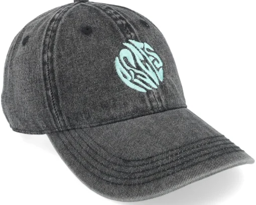 Online Delulu Pisces Snow Washed Black Denim Dad Cap -