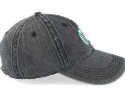 Online Delulu Pisces Snow Washed Black Denim Dad Cap -