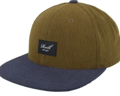 Snapback-Reell Pitchout Cap /Dark Grey Corduroy Snapback - Brown
