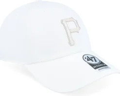 Dad Cap-47 Brand Pittsburgh Pirates Clean Up White Dad Cap -