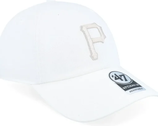 Dad Cap-47 Brand Pittsburgh Pirates Clean Up White Dad Cap -