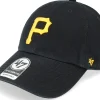 Dad Cap-47 Brand Pittsburgh Pirates MLB Team Colour Clean Up Black/Yellow Dad Cap -