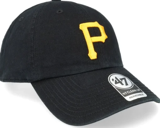 Dad Cap-47 Brand Pittsburgh Pirates MLB Team Colour Clean Up Black/Yellow Dad Cap -