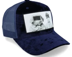 Velvet Caps-Calza Pennello Plague Velvet Navy A-frame Trucker -