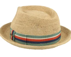 Straw Hat-Stetson Player Raffia Crochet Natural Straw Hat -