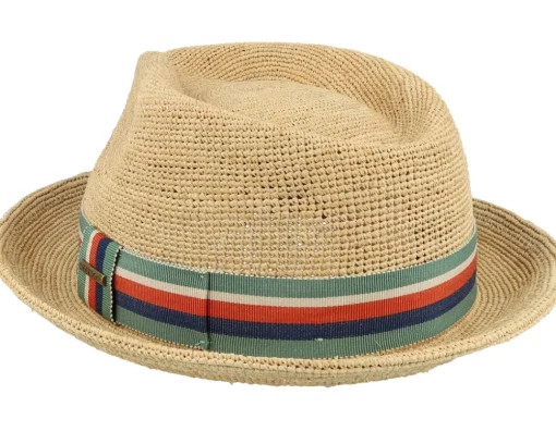Straw Hat-Stetson Player Raffia Crochet Natural Straw Hat -