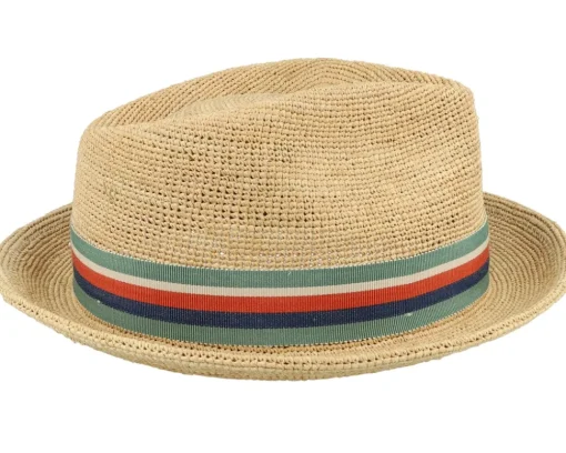 Straw Hat-Stetson Player Raffia Crochet Natural Straw Hat -