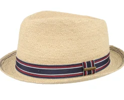 Straw Hat-Stetson Player Raffia Golf Beige Straw Hat -