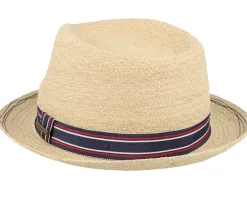 Straw Hat-Stetson Player Raffia Golf Beige Straw Hat -