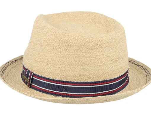 Straw Hat-Stetson Player Raffia Golf Beige Straw Hat -