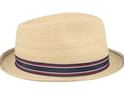 Straw Hat-Stetson Player Raffia Golf Beige Straw Hat -