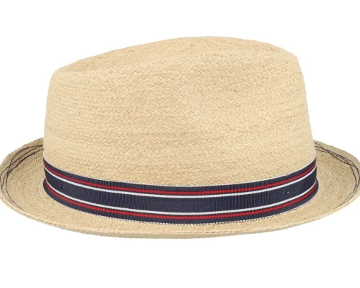 Straw Hat-Stetson Player Raffia Golf Beige Straw Hat -