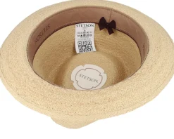 Straw Hat-Stetson Player Raffia Golf Beige Straw Hat -