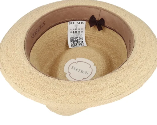 Straw Hat-Stetson Player Raffia Golf Beige Straw Hat -