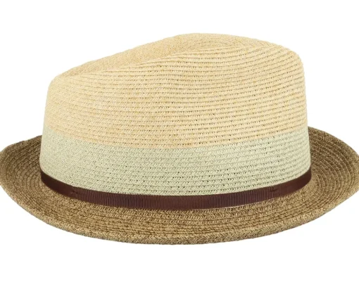 Straw Hat-Stetson Player Toyo Beige/Brown Straw Hat -