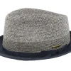 Straw Hat-Stetson Player Toyo Blue/Grey Straw Hat -