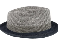 Straw Hat-Stetson Player Toyo Blue/Grey Straw Hat -