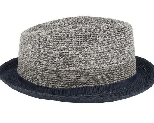 Straw Hat-Stetson Player Toyo Blue/Grey Straw Hat -