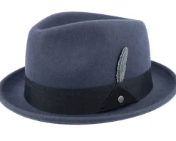 Fedora-Stetson Player Woolfelt Dark Grey Fedora -