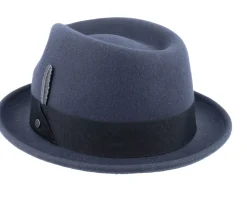 Fedora-Stetson Player Woolfelt Dark Grey Fedora -