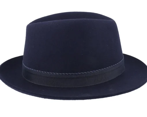 Fedora-Stetson Player Woolfelt Navy Fedora -