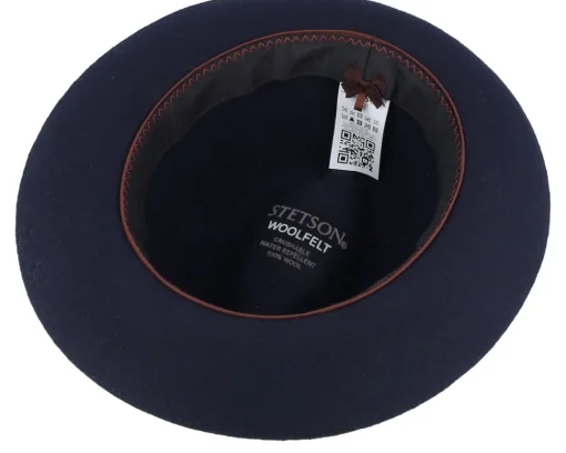 Fedora-Stetson Player Woolfelt Navy Fedora -