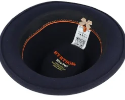 Trilby Hats-Stetson Player Woolfelt Navy/Gunmetal Trilby -