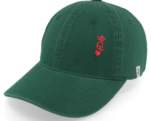 Fashion Iconic Poker Queen Crown Wai Washed Mom Cap - Green