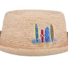Pork Pie Hats-Stetson Pork Pie Raffia Straw Hat -