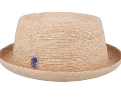 Pork Pie Hats-Stetson Pork Pie Raffia Straw Hat -