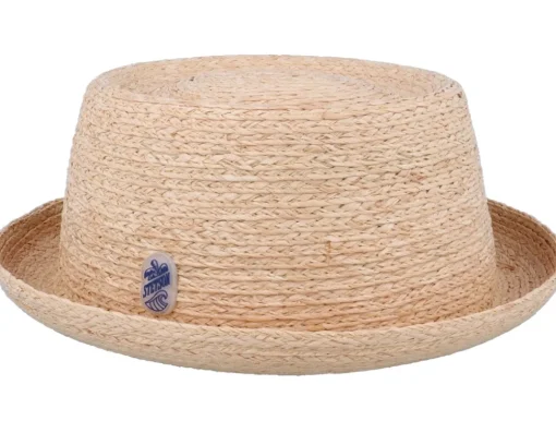 Pork Pie Hats-Stetson Pork Pie Raffia Straw Hat -