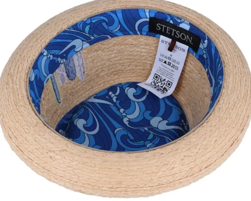 Pork Pie Hats-Stetson Pork Pie Raffia Straw Hat -