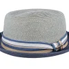Pork Pie Hats | Straw Hat-Stetson Pork Pie Toyo Olive/Navy Straw Hat -