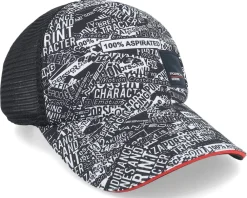 Motor-Porsche Motorsport Quoted All Over Print Black Trucker -