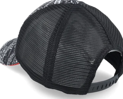 Motor-Porsche Motorsport Quoted All Over Print Black Trucker -