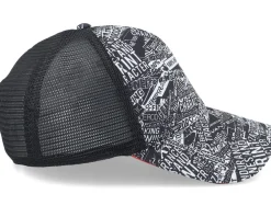 Motor-Porsche Motorsport Quoted All Over Print Black Trucker -