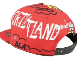 Sale Mitchell & Ness Portland Trail Blazers Sticker Pack Snapback - Red