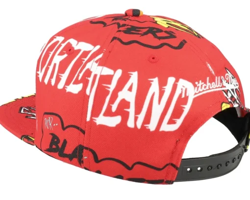 Sale Mitchell & Ness Portland Trail Blazers Sticker Pack Snapback - Red