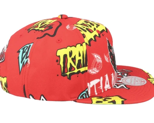 Sale Mitchell & Ness Portland Trail Blazers Sticker Pack Snapback - Red