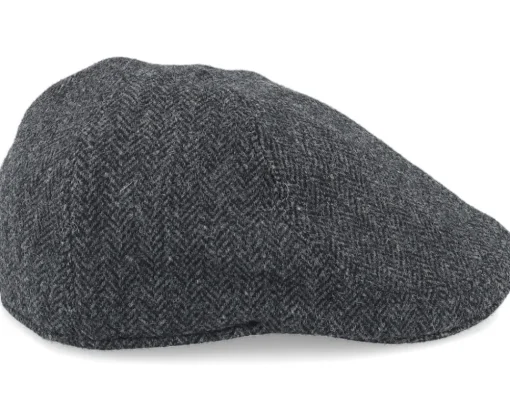 Fashion Wigéns Pub Cap Dark Grey Flat Cap - Black