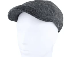 Fashion Wigéns Pub Cap Dark Grey Flat Cap - Black